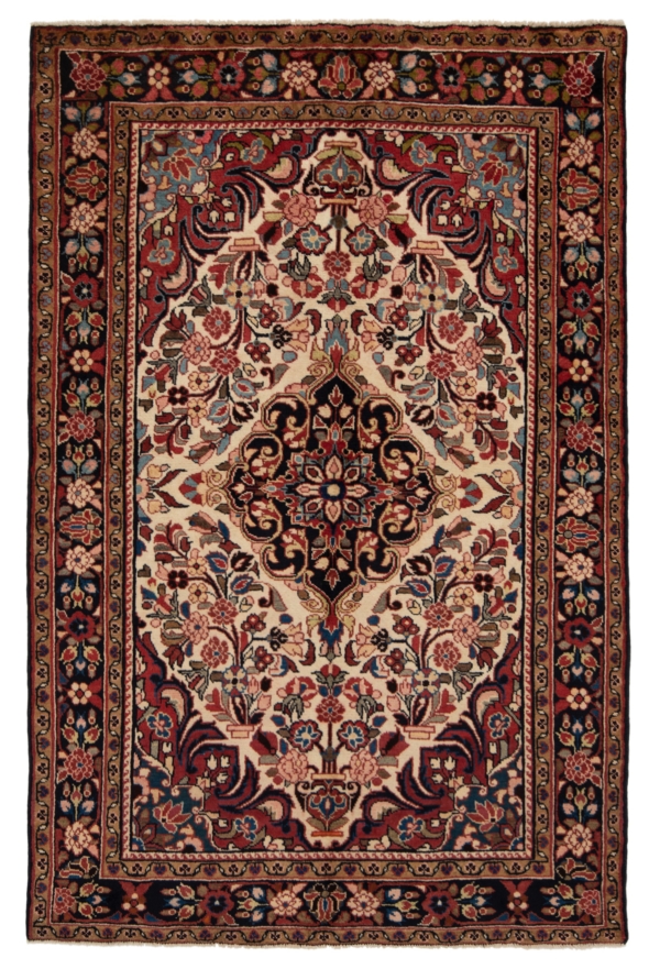 Hamedan Persian Rug Beige-Cream 237 x 153 cm