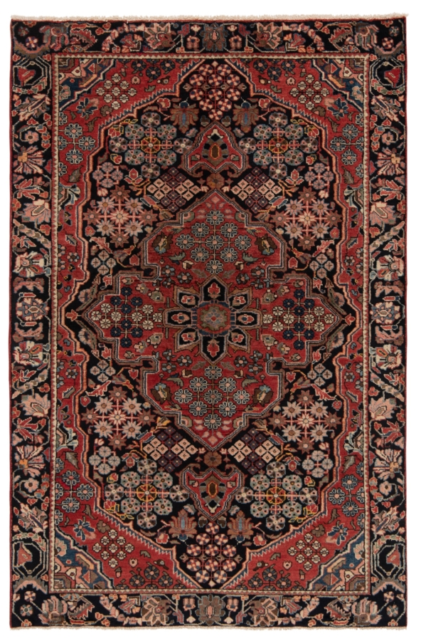 Hamedan Persian Rug Black 206 x 134 cm