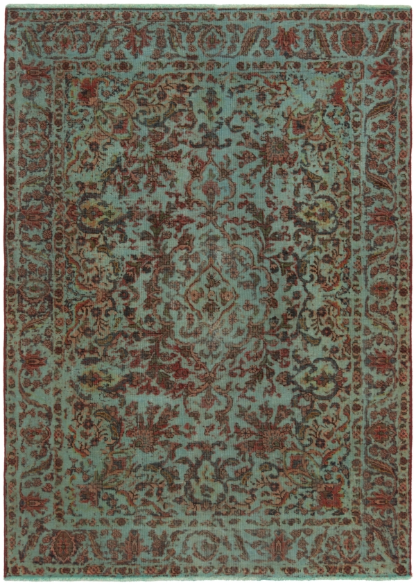 Vintage Relief Rug Turquoise 190 x 133 cm