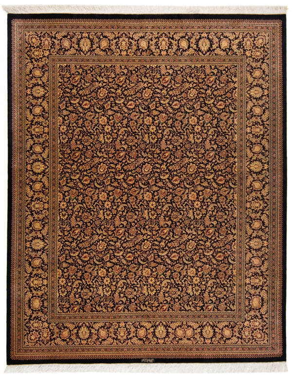 Qom Silk Khaleghi Persian Rug Yellow 247 x 199 cm