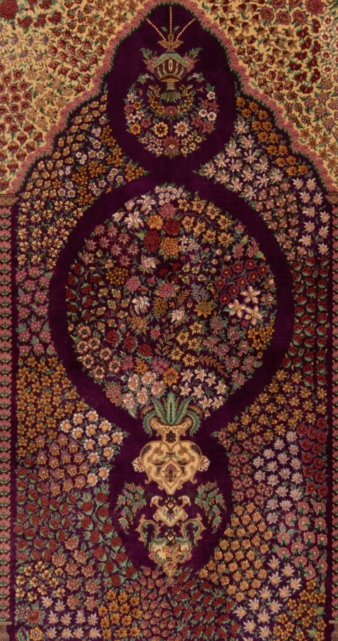 Qom Silk Kermani Persian Rug