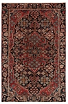 Hamedan Persian Rug Black 206 x 134 cm