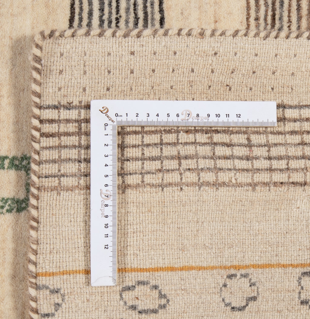 Handloom Indian Rug Cream And Gray