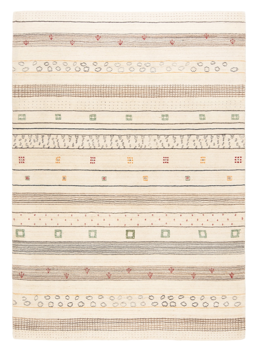 Handloom Indian Rug Cream And Gray