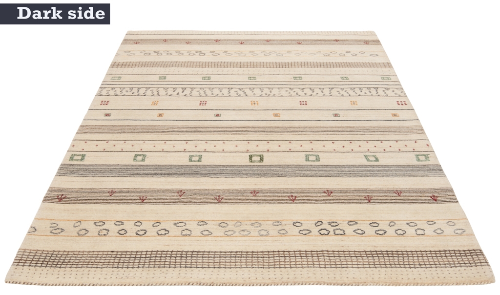 Handloom Indian Rug Cream And Gray