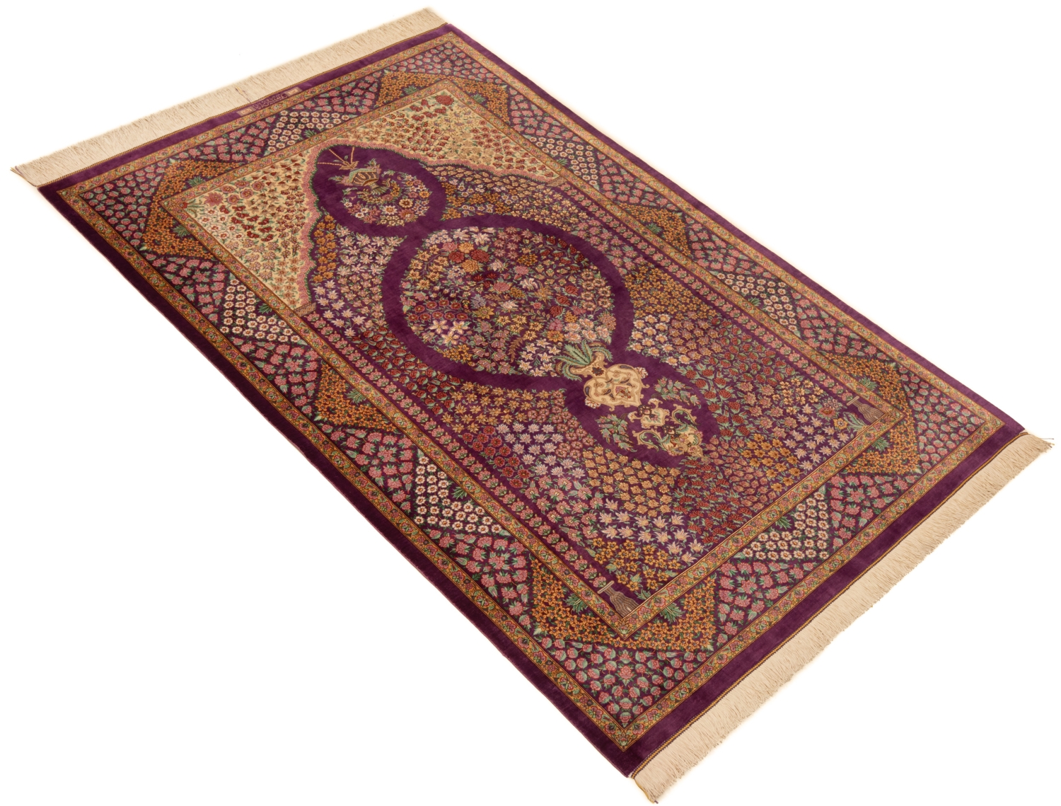 Qom Silk Kermani Persian Rug