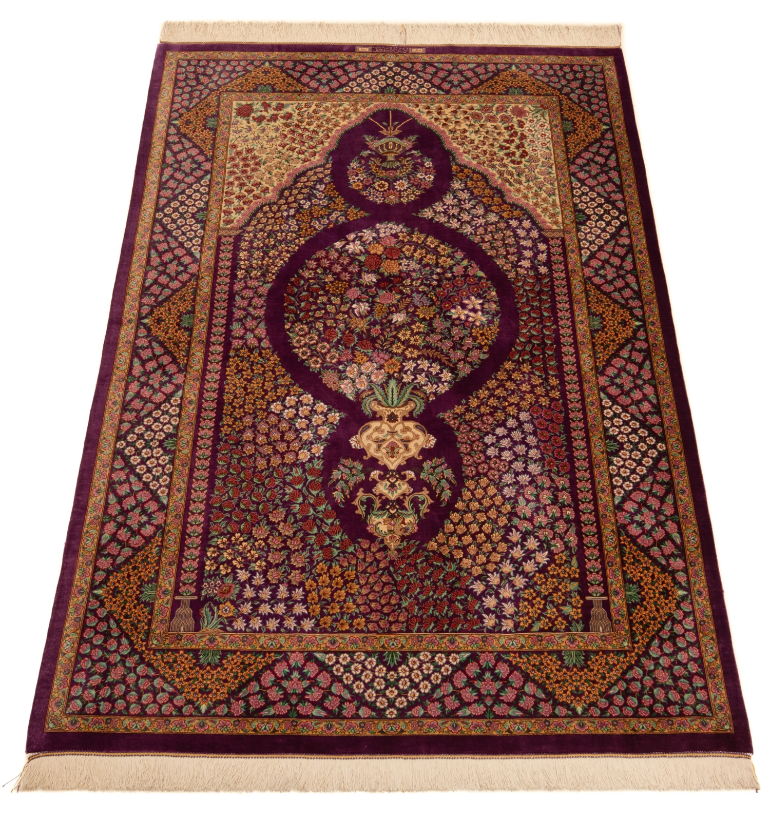 Qom Silk Kermani Persian Rug