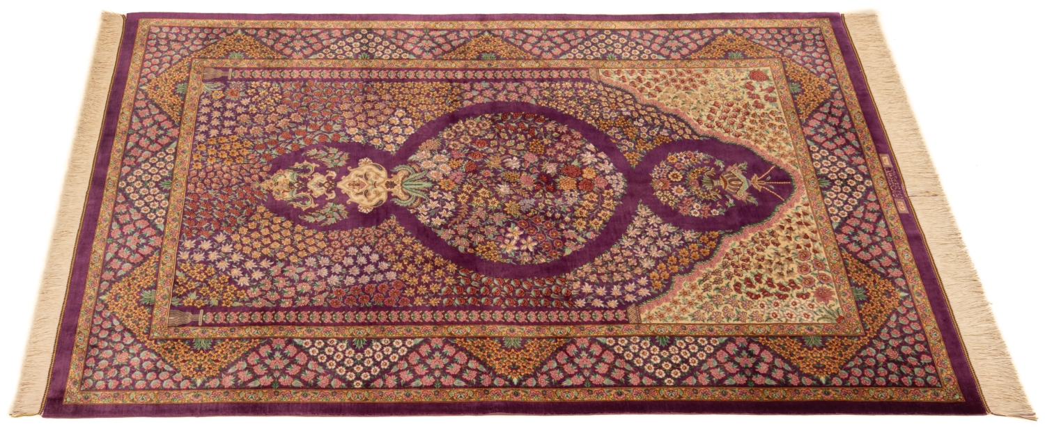 Qom Silk Kermani Persian Rug