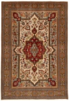 Tabriz Tabatabai Patina Persian Rug Beige-Cream 296 x 200 cm