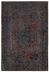 Vintage Relief Rug Brown 281 x 192 cm