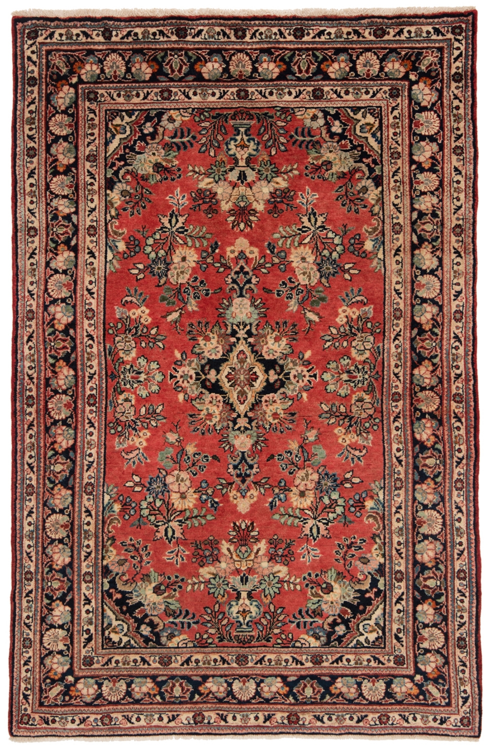Hamedan Persian Rug Orange 205 x 133 cm