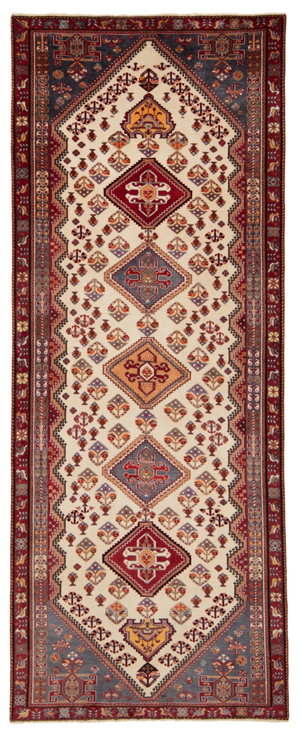 Shiraz Persian Rug Beige-Cream 295 x 117 cm
