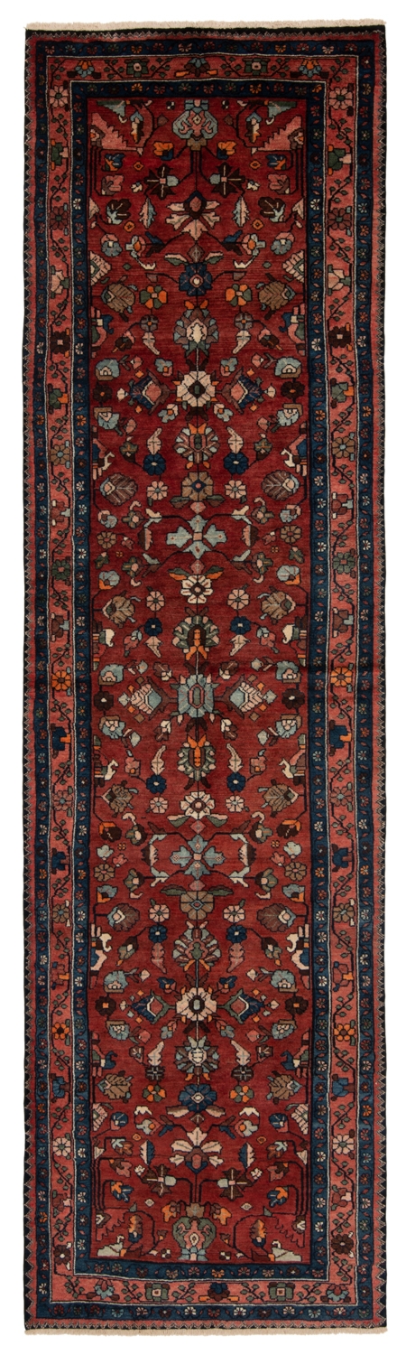 Hamedan Persian Rug Red 398 x 111 cm