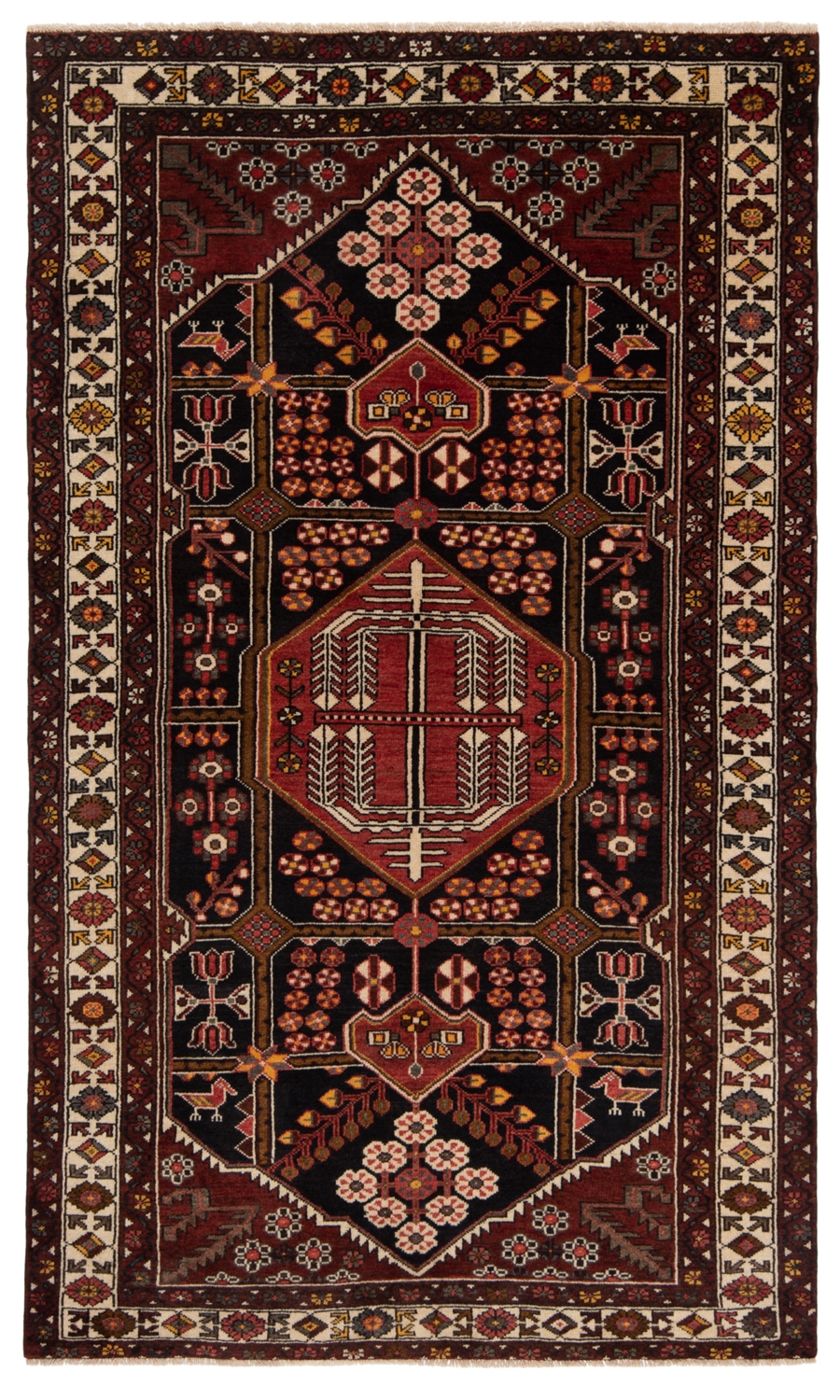 Hamedan Persian Rug Black 221 x 134 cm