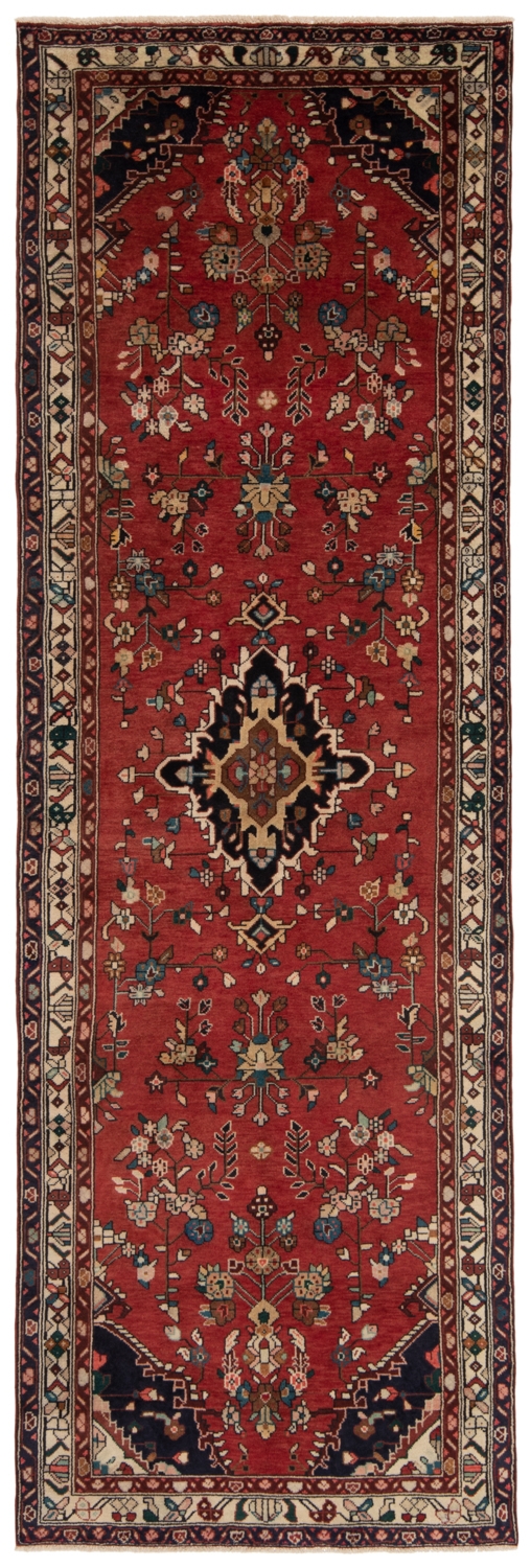Hamedan Persian Rug Red 315 x 105 cm