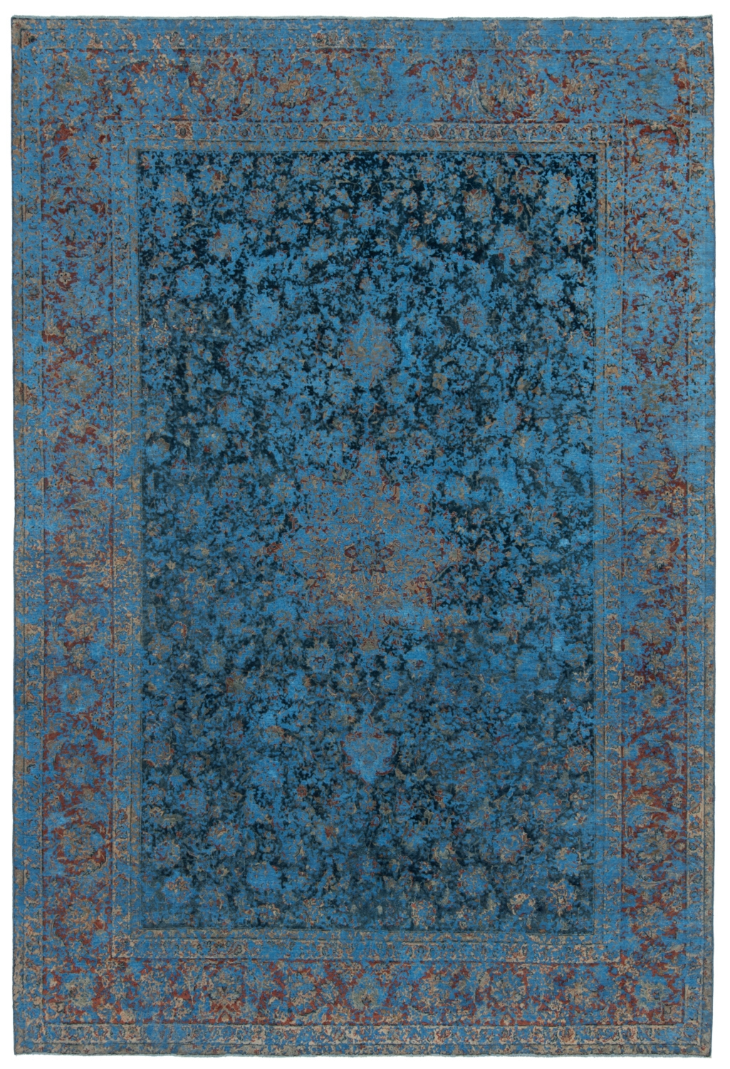 Vintage Relief Rug Blue 361 x 246 cm
