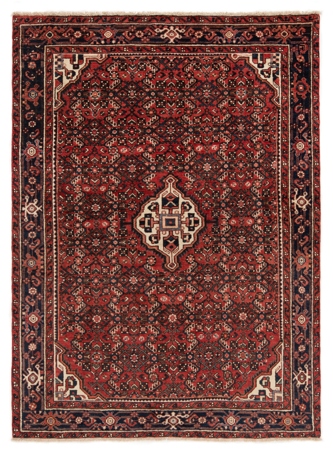 Hamedan Persian Rug Red 202 x 140 cm