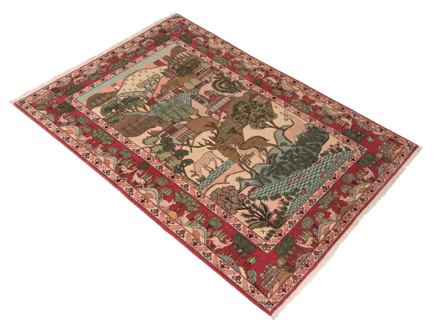 Kashan Antik persisk tæppe