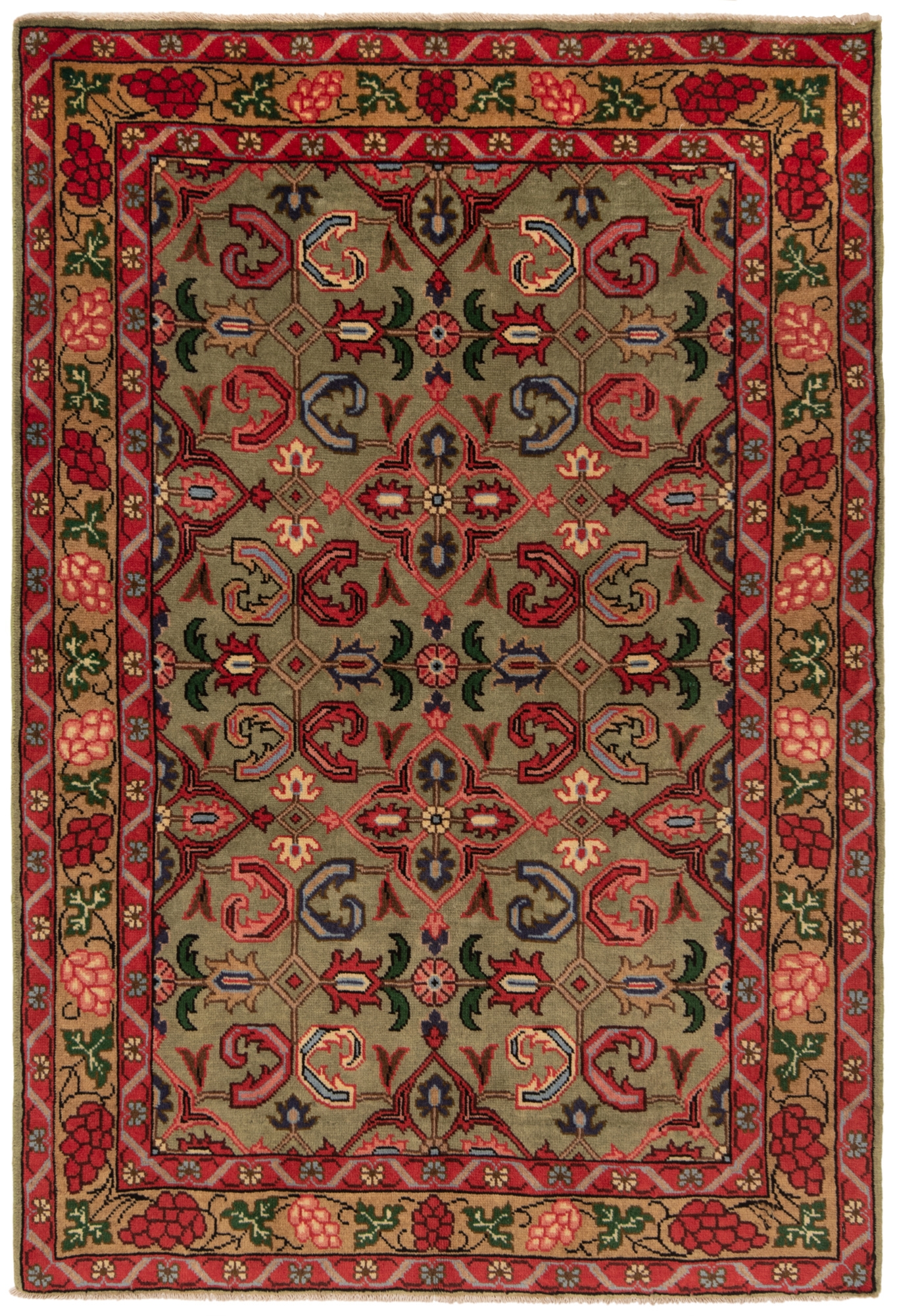 Sarough Persian Rug Green 145 x 100 cm