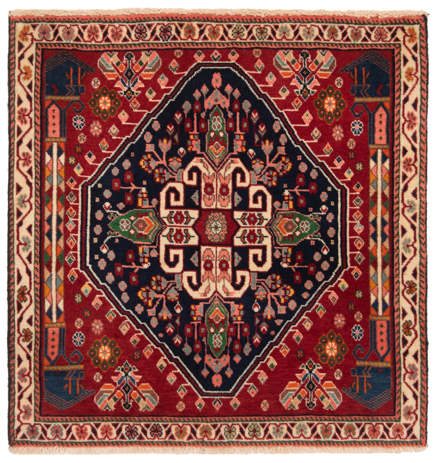 Shiraz Qashqai Persian Rug Red 64 x 63 cm