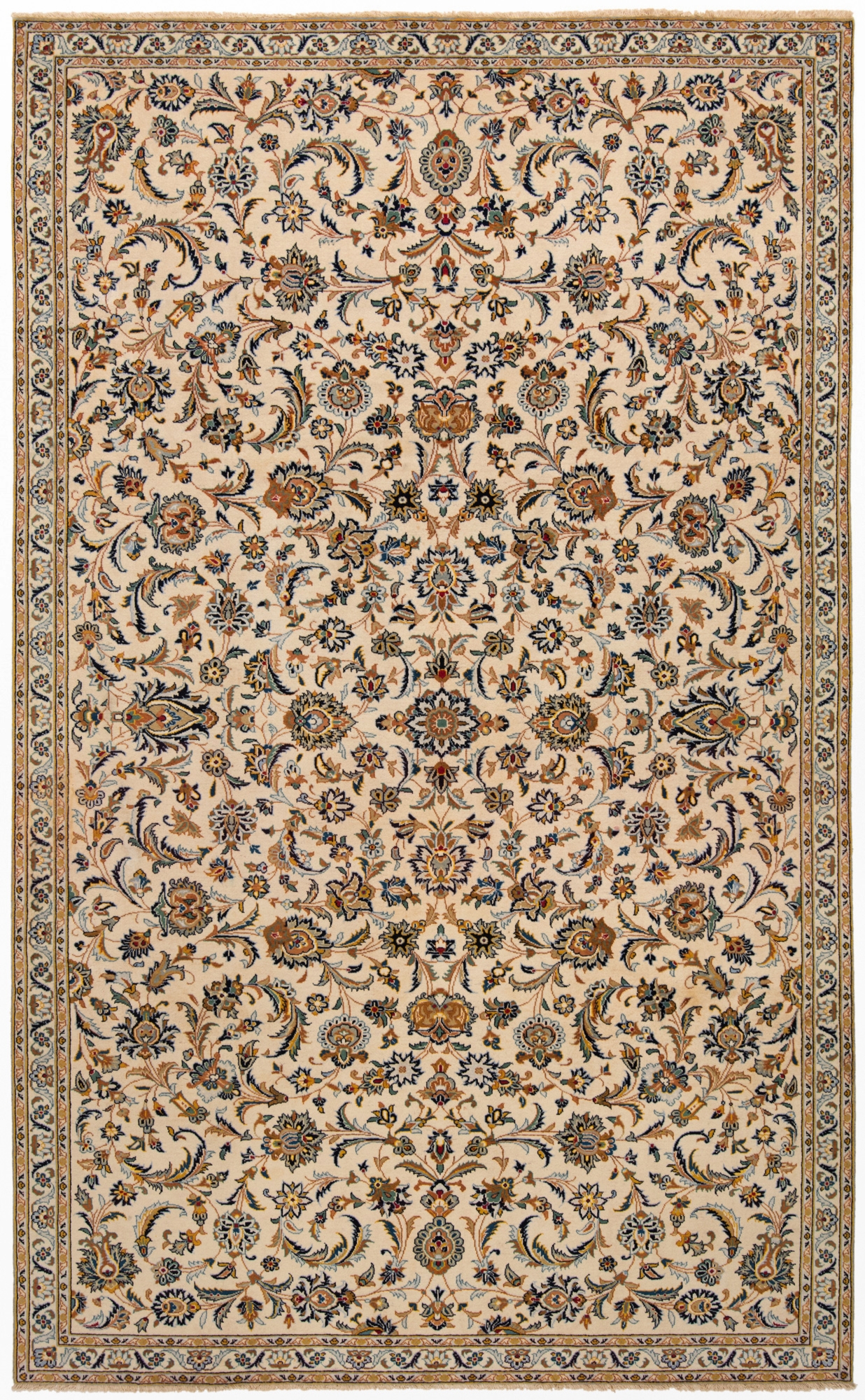 Kashan Persian Rug Beige-Cream 352 x 219 cm