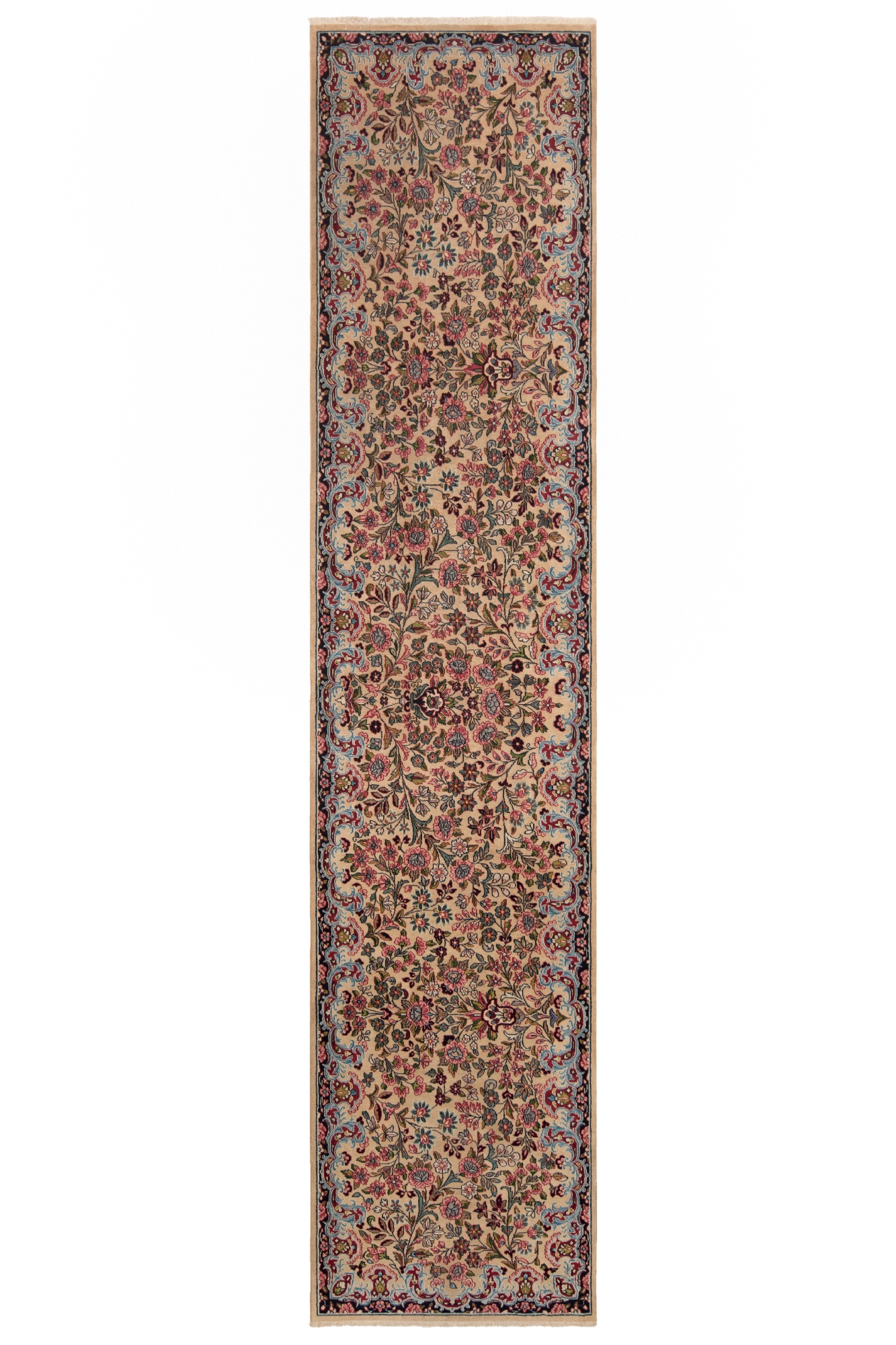 Kerman Persian Rug Beige-Cream 426 x 97 cm