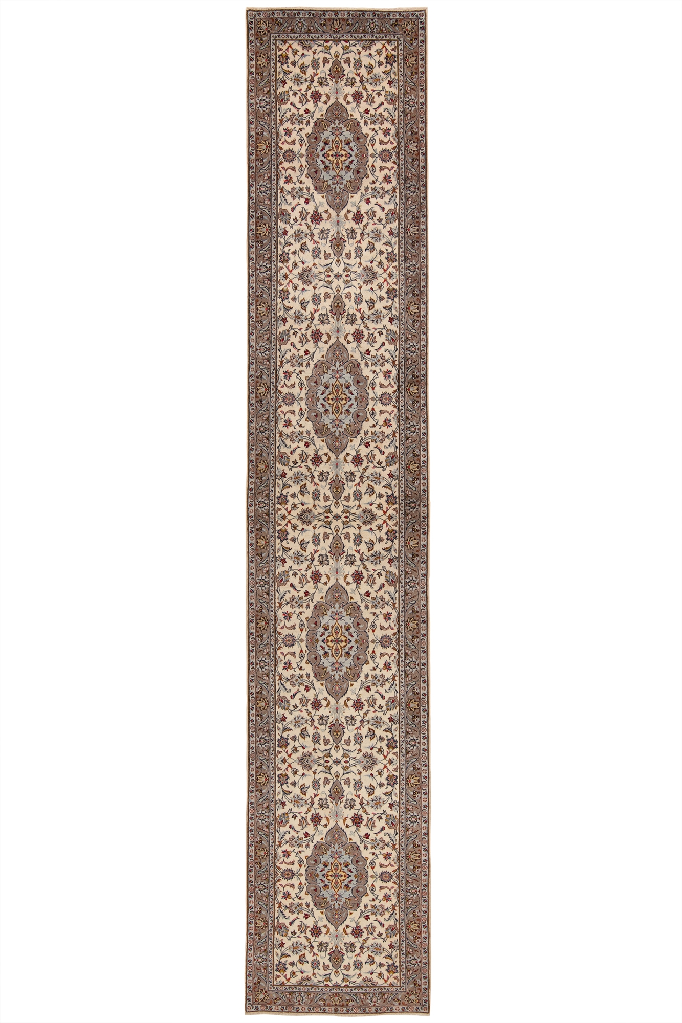 Kashan Persian Rug Beige-Cream 563 x 100 cm