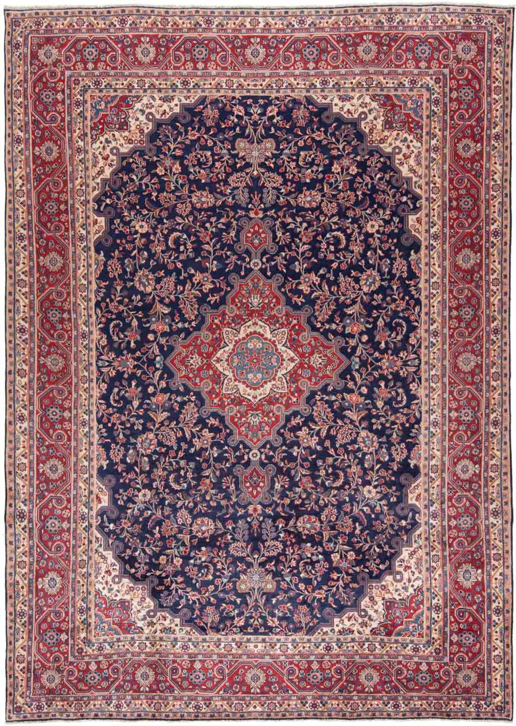 Hamedan Persian Rug Night Blue 384 x 268 cm