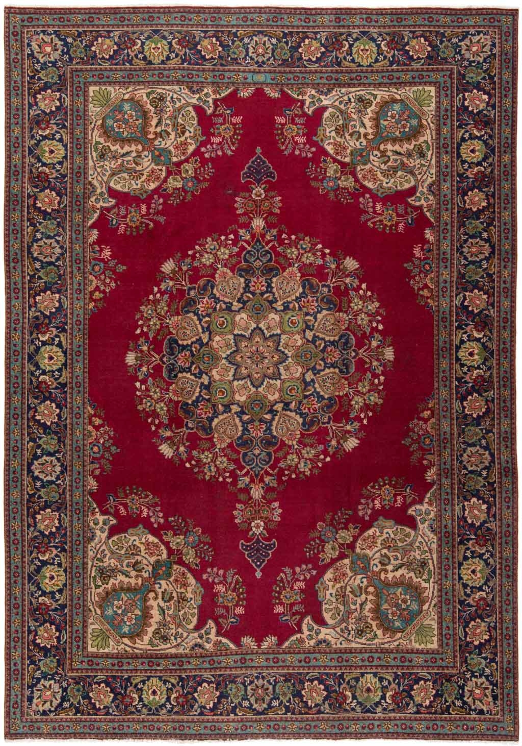 Tabriz Patina Persian Rug Red 348 x 240 cm