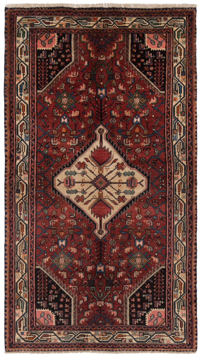Hamedan Persian Rug Red 234 x 132 cm