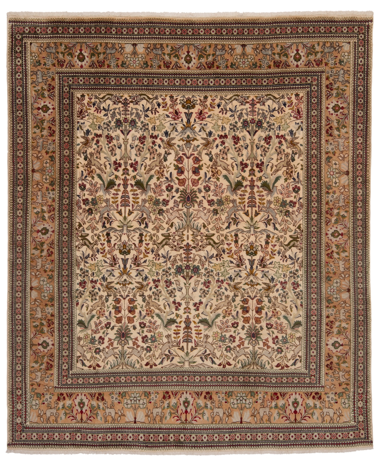 Tabriz Tabatabai Persian Rug Beige-Cream 288 x 240 cm