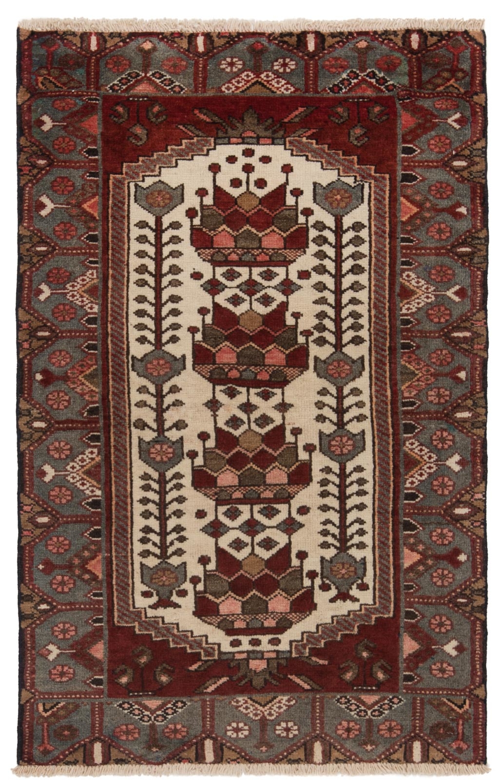 Hamedan Persian Rug Beige-Cream 123 x 79 cm