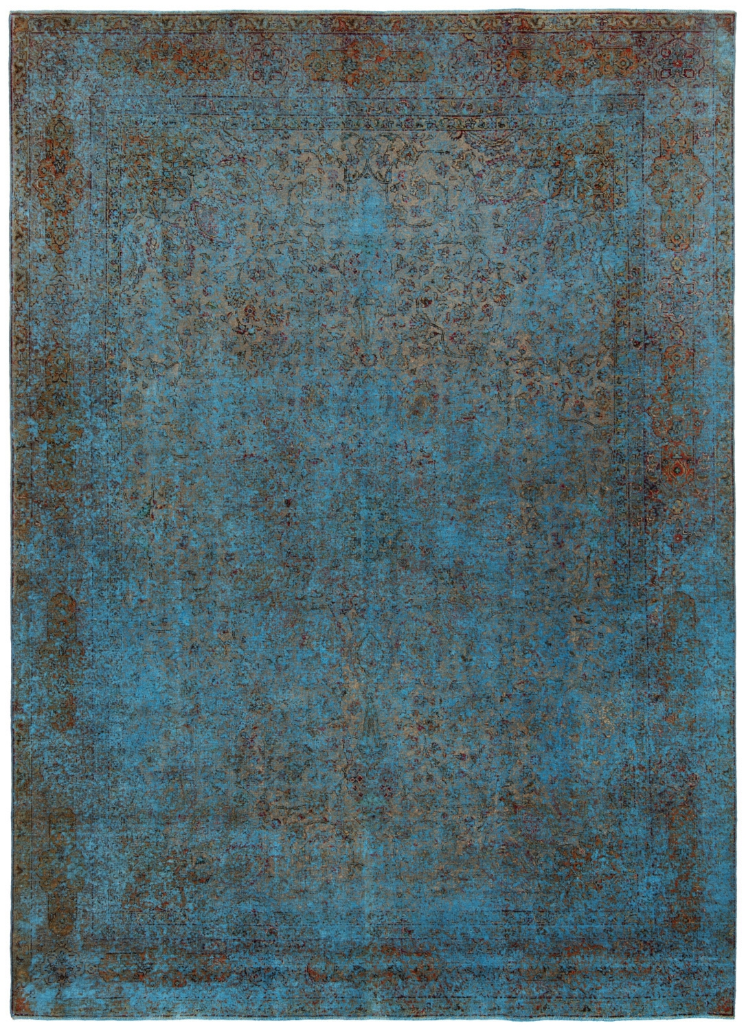 Vintage Relief Rug Blue 345 x 248 cm