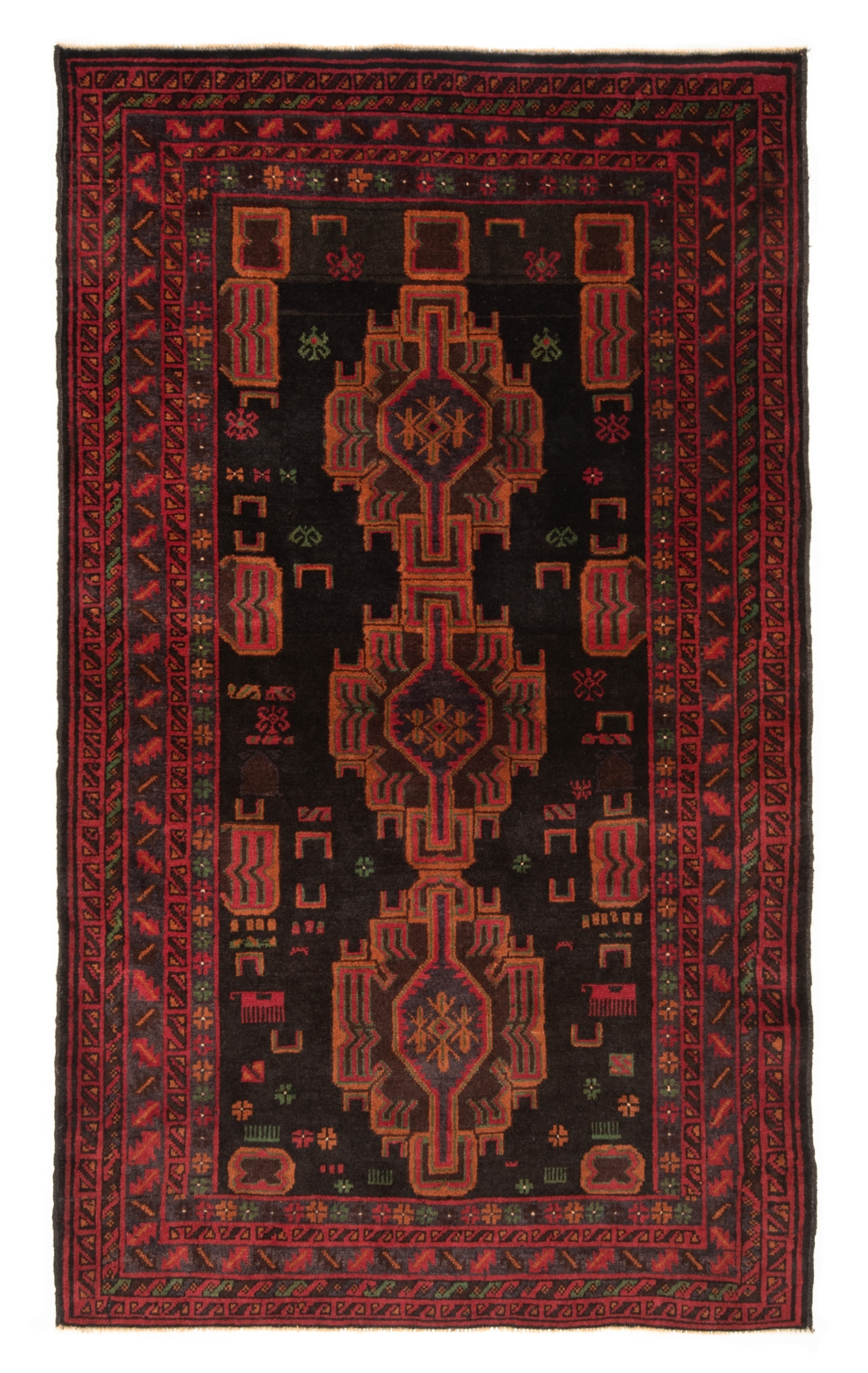 Balouch Persian Rug Black 193 x 112 cm