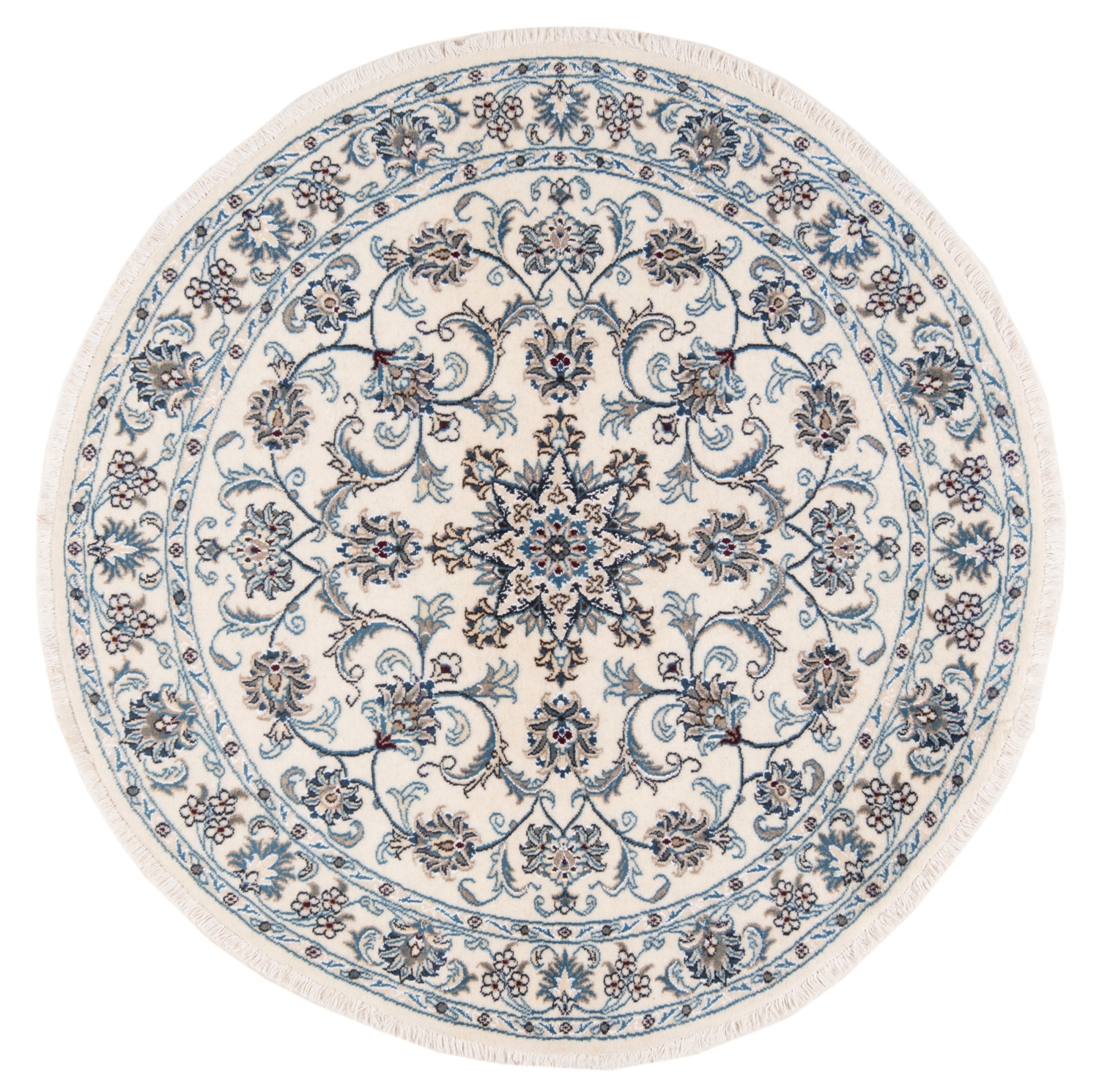 Nain Persian Rug White 150 x 150 cm